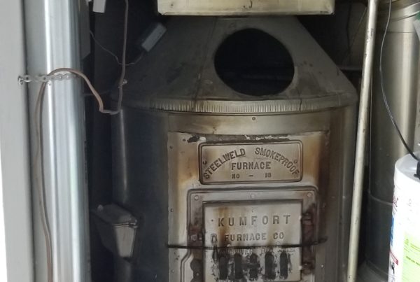 This was an older coal furnace that was converted to gas many years ago. We recently were called into for a removal and replacement to a new High Efficient AirEase Gas Furnace.